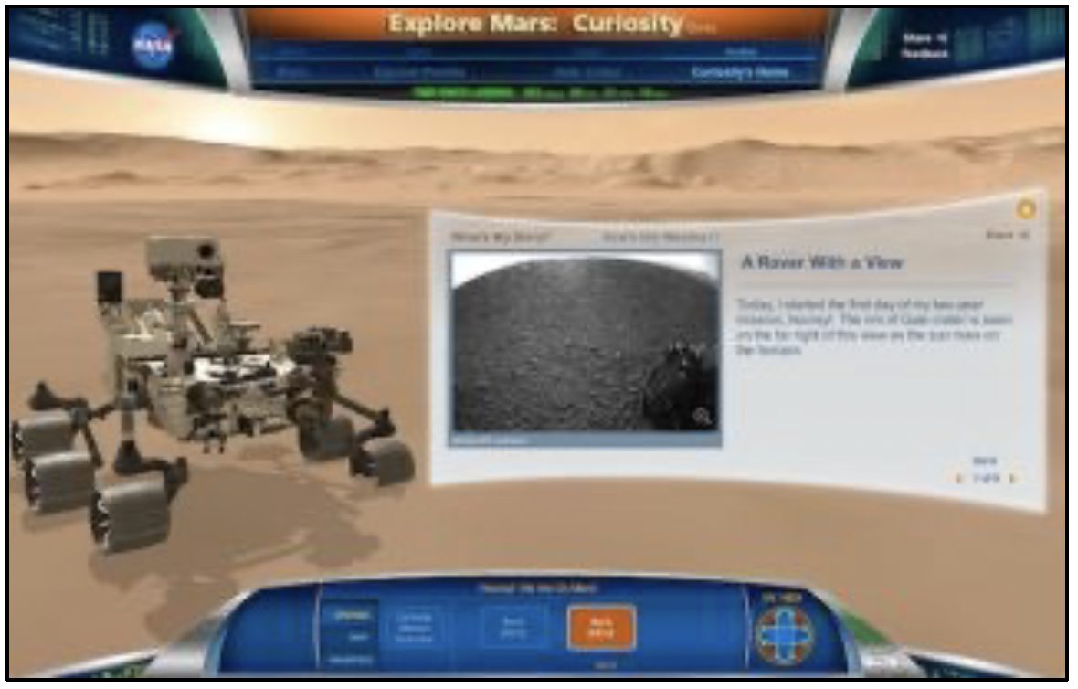 Explore Mars browser game with Curiosity rover