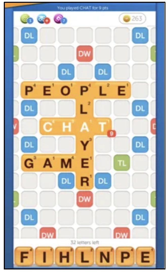 Words with Friends iOS board